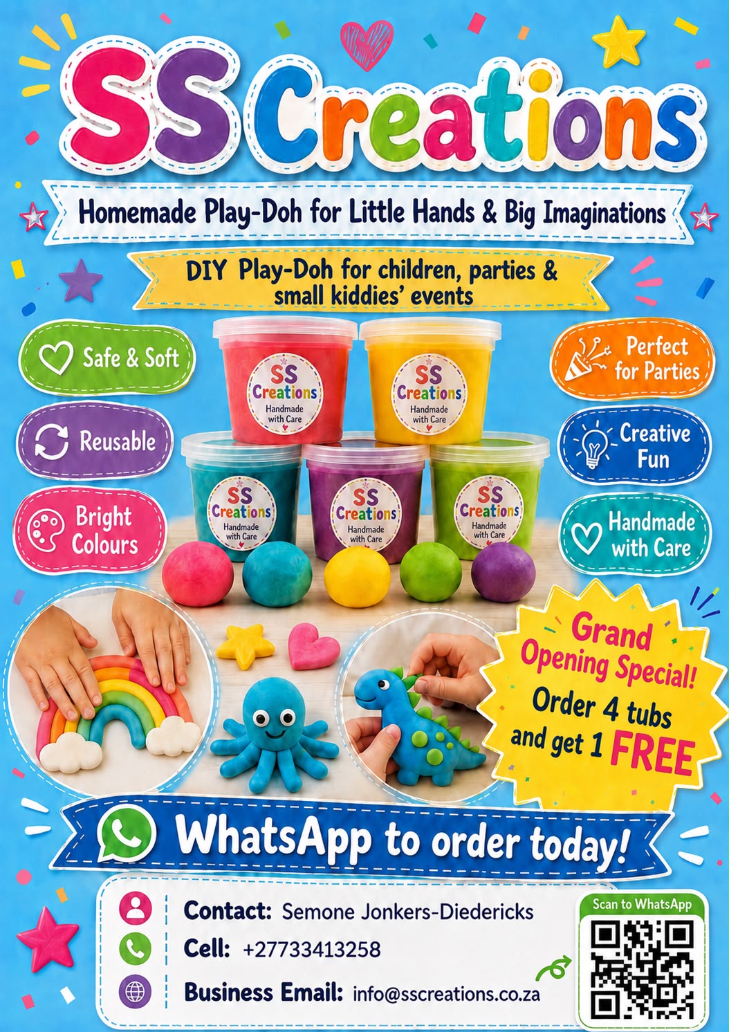 SSCreations Kiddies Playdough promotional flyer